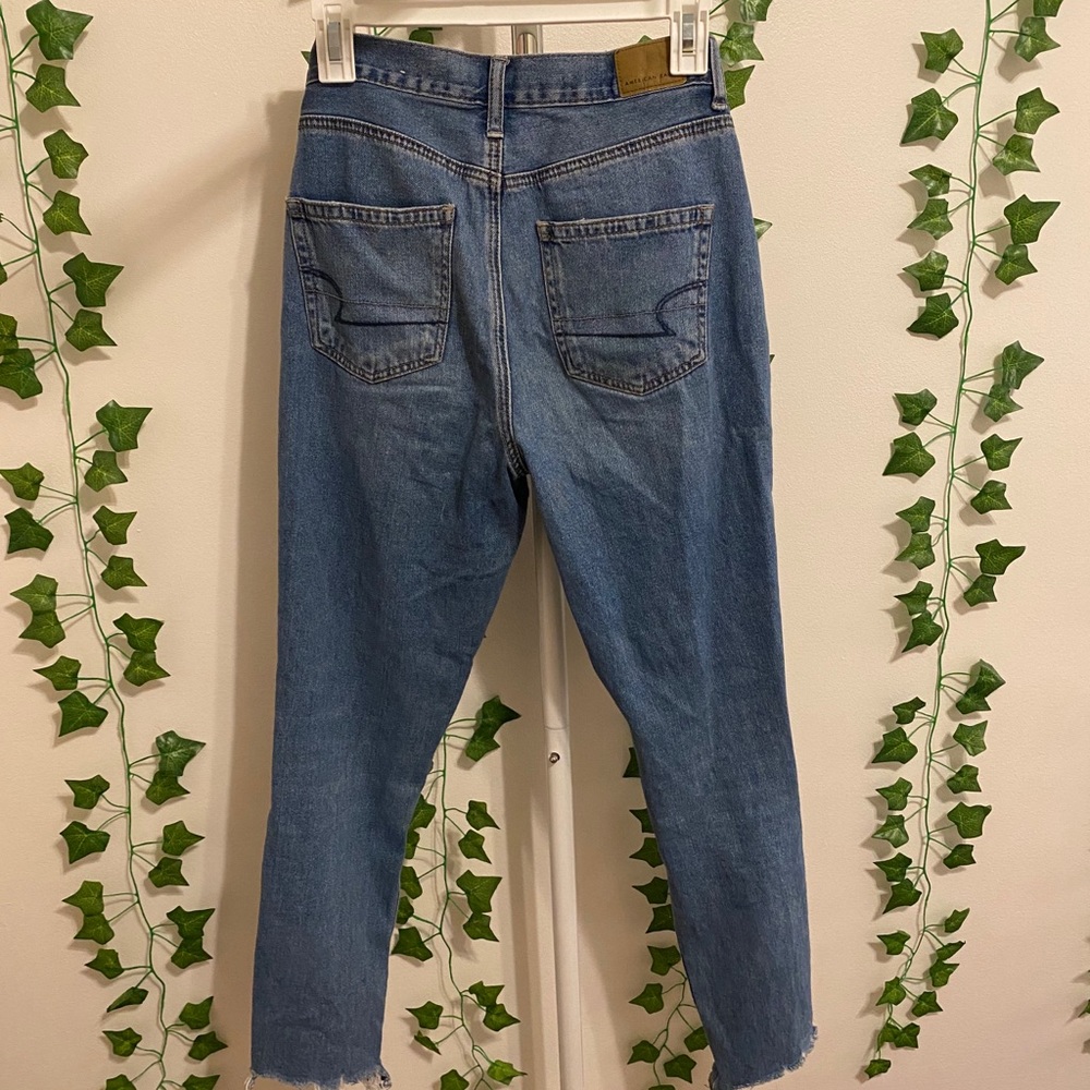 AE High Rise Ripped Mom Jeans - Picture 6 of 8